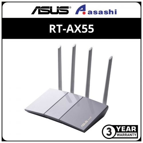 Asus RT-AX55(White) AX1800 Dual Band WiFi 6 (802.11ax) Router