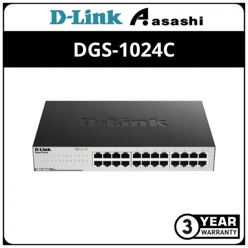 D-Link DGS-1024C 24 Port Gigabit Unmanaged Switch (Metal Case & Rackmount)