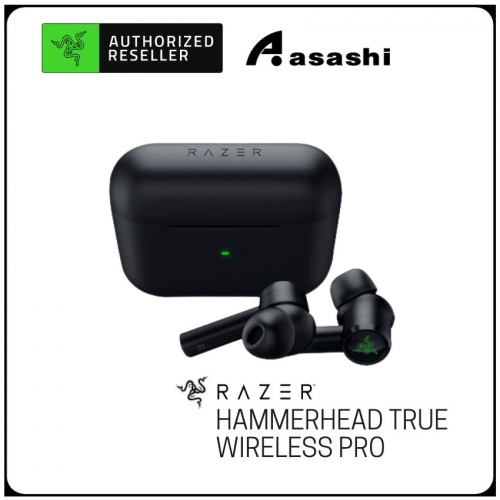 Razer Hammerhead True Wireless Pro (10 mm Drivers, Adv Hybrid ANC, 60ms Low Latency, Earbds: 4hrs + CC: 16hrs)
