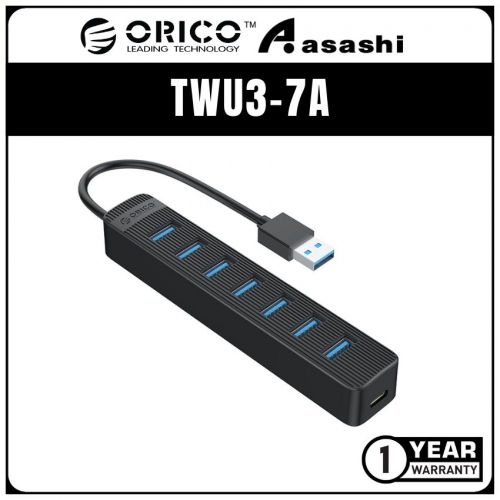 ORICO TWU3-7A 7 port USB3.0 Hub with TypeC 5V2A - 15cm