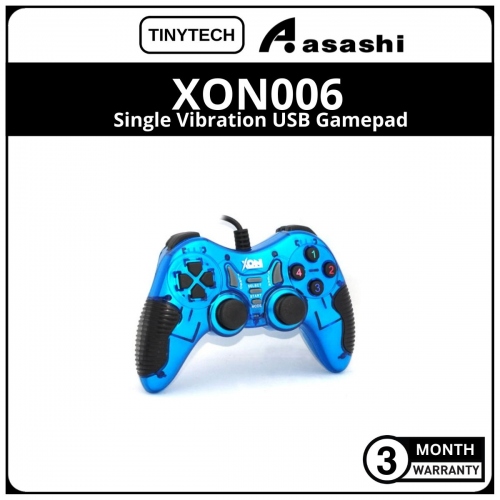 TinyTech XON006 Single Vibration USB Gamepad - Blue (3 month Limited Hardware Warranty)