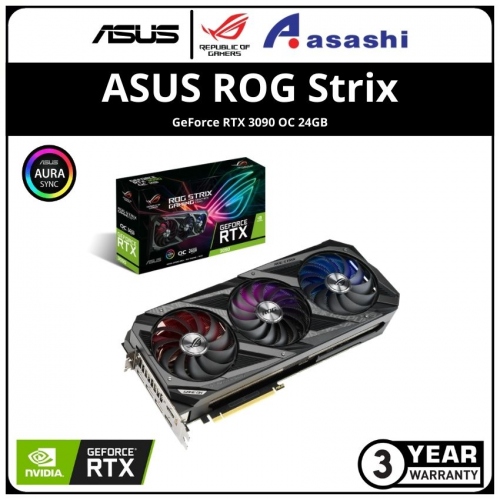 ASUS ROG STRIX GeForce RTX 3090 OC 24GB GDDR6x Graphic Card (ROG‐STRIX‐RTX3090‐O24G‐GAMING)