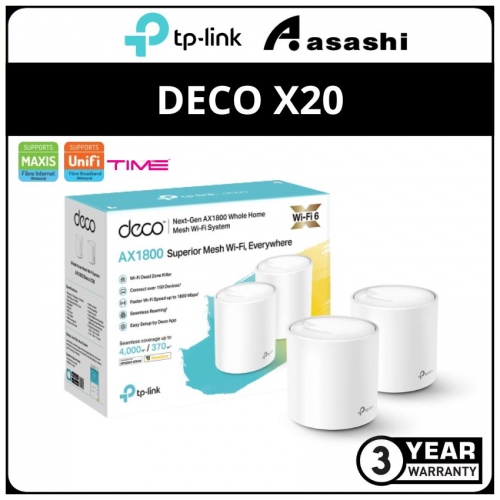 Tp-Link Deco X20 ( 2 Packs ) AX1800 Whole Home Mesh Wi-Fi 6 System