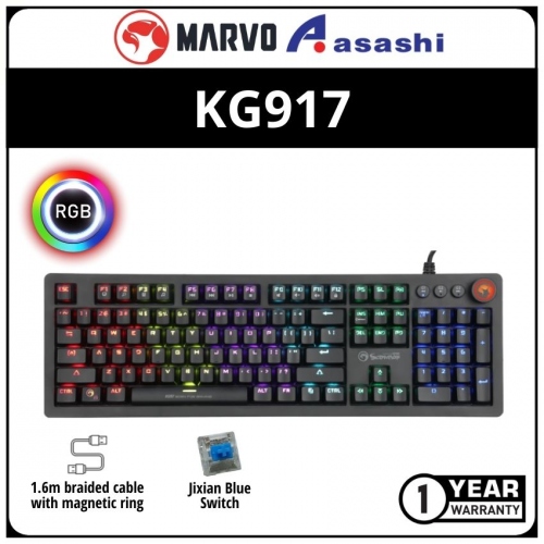 Marvo KG917 Mechanical Keyboard- Outemu Blue (1 Year Limited Hardware Warranty)