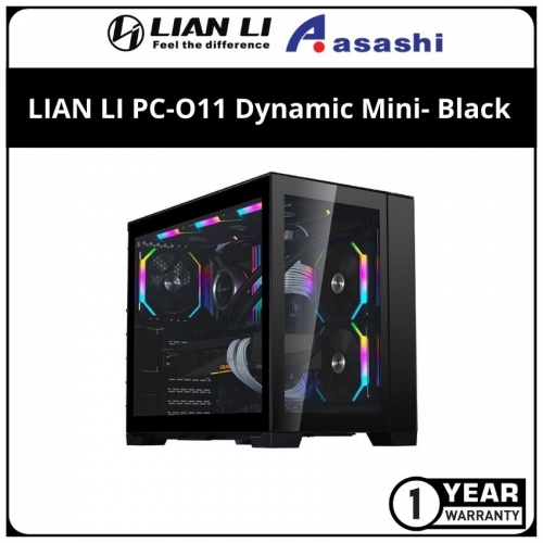 LIAN LI O11 Dynamic Mini ATX Mid Tower Casing - Black *SFX PSU Required
