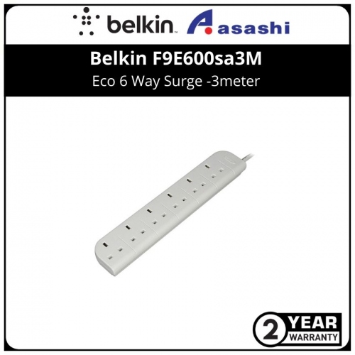 Belkin F9E600sa3M Eco 6 Way Surge -3meter