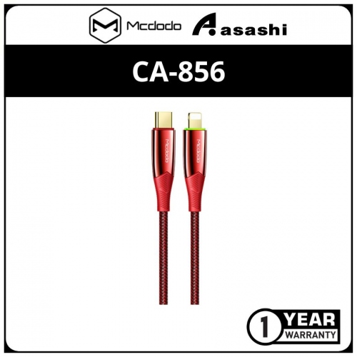 Mcdodo CA-8561 SHARK Series 20W Auto Power Off Type-C to Lightning Cable 1.2M Red