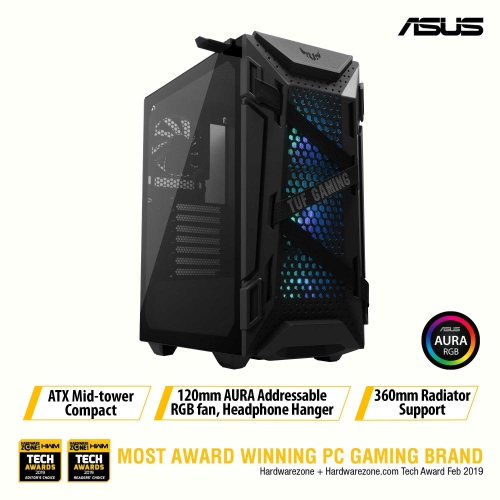 Asus TUF Gaming GT301 ATX Gaming Case (3x ARGB + 1x Fan)