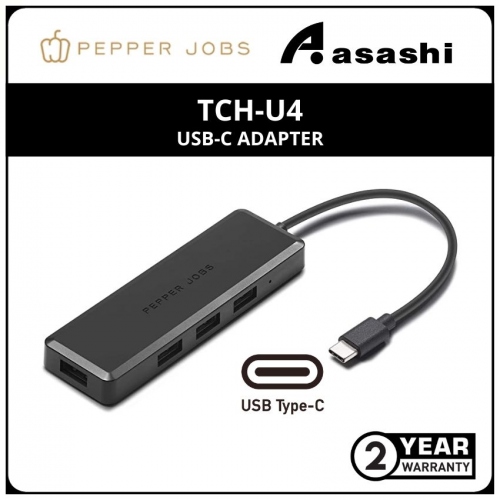 Pepper Jobs TCH-U4 USB-C to 4-Port USB3.0 Ultra Slim Adapter (2yrs Manufacturer Warranty)