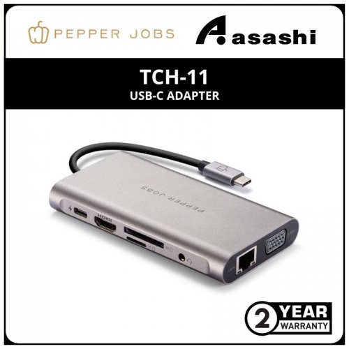 Pepper Jobs TCH-11 11-in-1 Multiport USB-C Adapter & Network HUB Adapter & PD (2yrs Manufacturer Warranty)