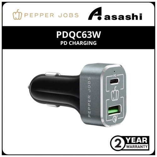 Pepper Jobs PDQC63W 63W PD & QC3.0 Car Charger (2yrs Manufacturer Warranty)