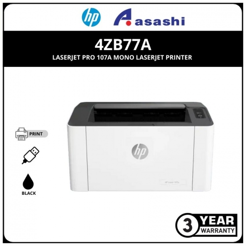 Hp Laserjet Pro 107A Mono Laserjet Printer (Print) 4ZB77A (Online Warranty Registration 1+2 Yrs)