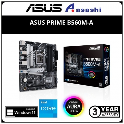 ASUS PRIME B560M-A (LGA1200) M-ATX Motherboard (HDMI x2, DP x1, USB Type C)