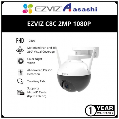 EZVIZ C8C 2MP 1080P Color Night Vision AI Motorized Pan & Tilt H.265 IP65 Outdoor Wireless Camera - 4mm