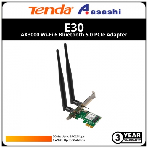 Tenda E30 AX3000 Wi-Fi 6 Bluetooth 5.0 PCIe Adapter