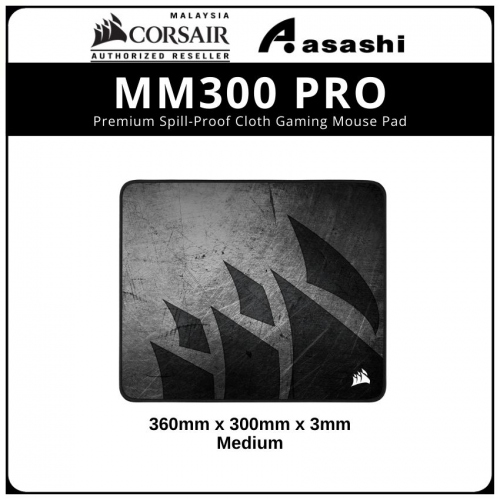 Corsair MM300 PRO Premium Spill-Proof Cloth Gaming Mouse Pad - Medium (360mm x 300mm x 3mm)