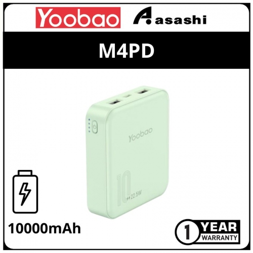 Yoobao M4PD-GRN 10000mah 22.5w Power Bank (1 yrs Limited Hardware Warranty)