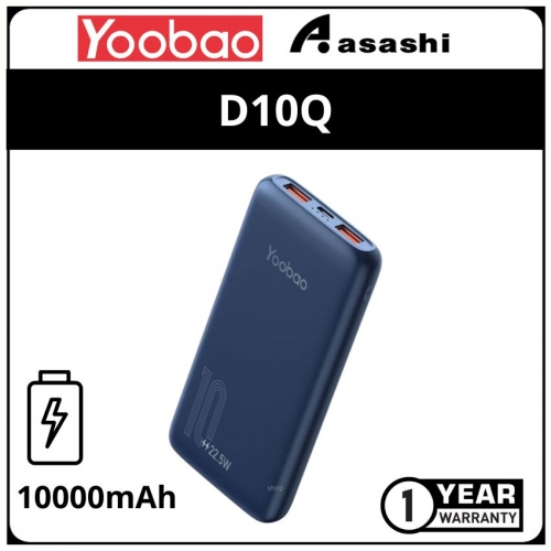 Yoobao D10Q-BL 10000mah 22.5w Power Bank (1 yrs Limited Hardware Warranty)