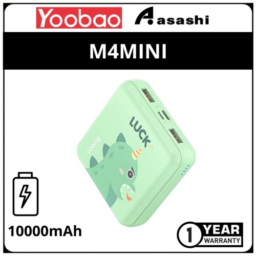 Yoobao M4Mini-DINOGRN 10000mAh Power Bank (1 yrs Limited Hardware Warranty)