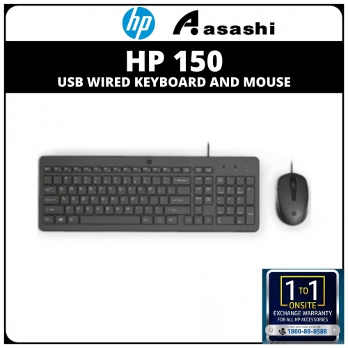 HP 150 USB Wired Keyboard and Mouse Combo (240J7AA)