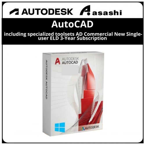 Autodesk AutoCAD - including specialized toolsets AD Commercial New Single-user ELD 3-Year Subscription(C1RK1-WW3611-L802)