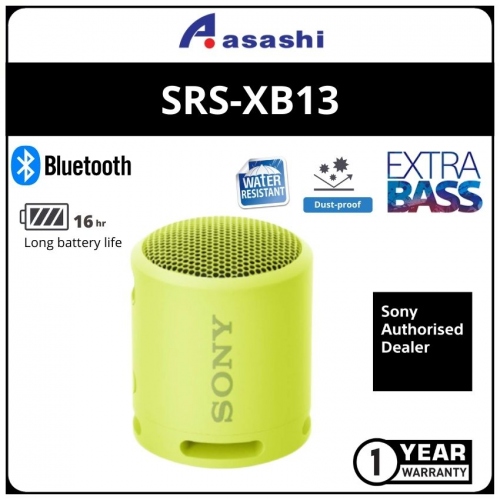 Sony SRS-XB13/Yellow Portable WaterProof ExtraBass Wireless Bluetooth Speaker (1 yrs Limited Hardware Warranty)