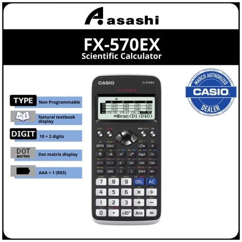 Casio fx-570EX Scientific Calculator - (12months + 6months e-warrany) MUST KEEP BOX FOR WARRANTY