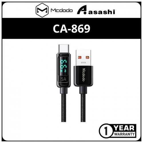 Mcdodo CA-8690 Digital Pro Type-C 5A Data Cable 1.2M Black