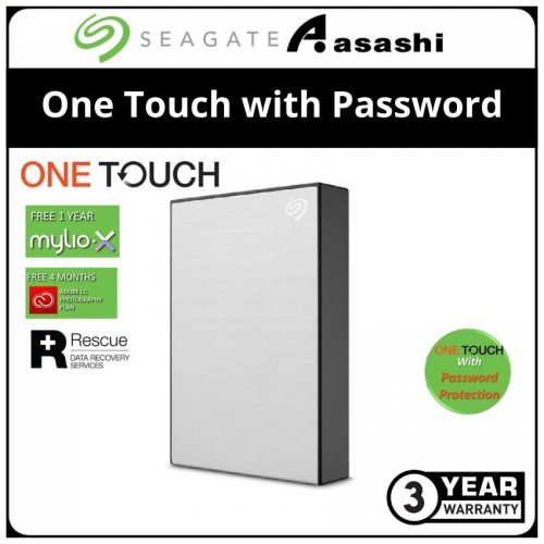 Seagate 2TB One Touch with Password-Silver (STKY2000401)