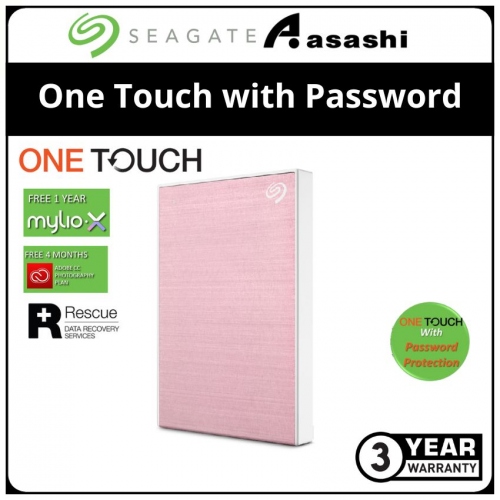 Seagate 2TB One Touch with Password-Rose gold (STKY2000405)