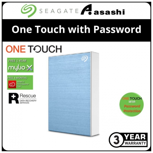 Seagate 4TB One Touch with Password-Blue (STKZ4000402)