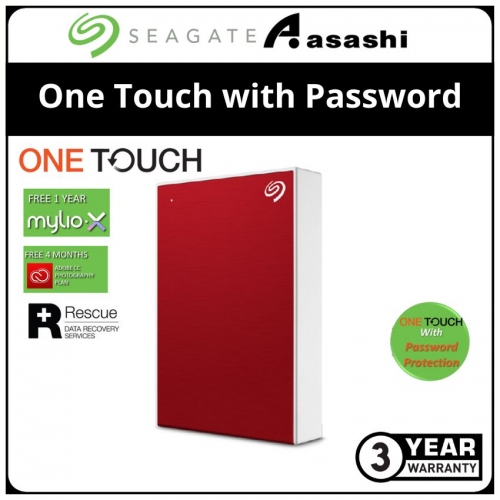 Seagate 4TB One Touch with Password-Red (STKZ4000403)
