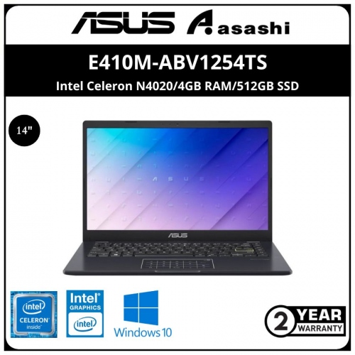 Asus E410M-ABV1254TS Notebook (Intel Celeron N4020/4GB RAM/512GB SSD/Intel HD Graphic/14