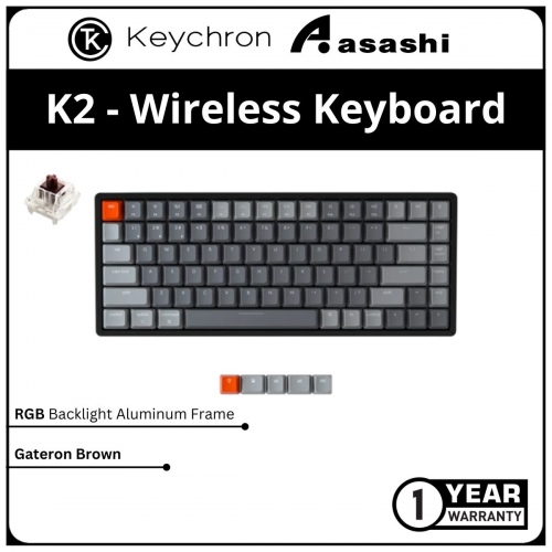Keychron K2 Wireless RGB Aluminum Mechanical Keyboard - Gateron Brown