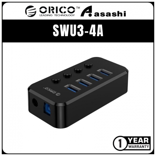 ORICO SWU3-4A 4 port USB3.0 Hub + 1 port 12W Charging Port ON/OFF Switch