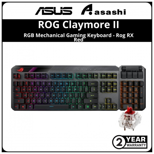 ASUS CLAYMORE II RGB Mechanical Gaming Keyboard - ROG RX RED 2Y