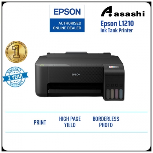 Epson EcoTank L1210 Print, Black print speed 10 ipm, Color print speed 5 ipm Printer