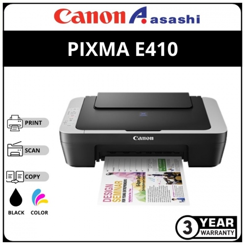 Canon Pixma E410 Inkjet Aio Printer (Print,Scan & copy) Grey