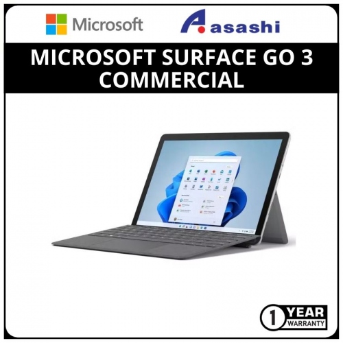 Microsoft Surface Go 3 Commercial-8V9-00009-(Intel Core i3/4GB RAM/64GB eMMC/10.5” FHD PixelSense™ Display Touch/Intel UHD 615/Win11 Pro/1 Year/Black)