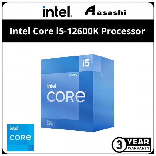 Intel Core i5-12600K Processor (20M Cache, up to 4.90 GHz, 10C/16T) LGA1700