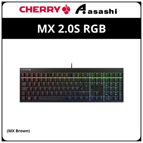 CHERRY MX 2.0S RGB Mechanical Gaming Keyboard - Black (MX Brown)