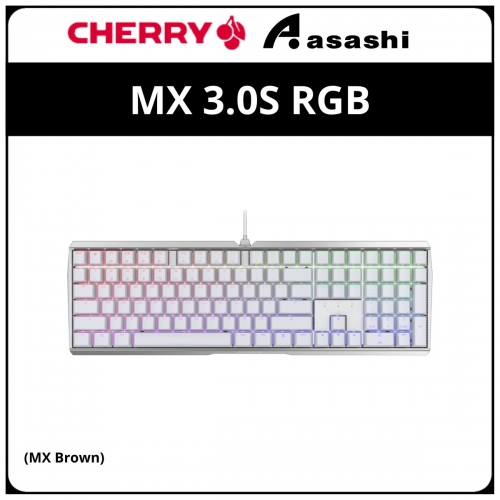 CHERRY MX 3.0S RGB Mechanical Gaming Keyboard - White (MX Brown)