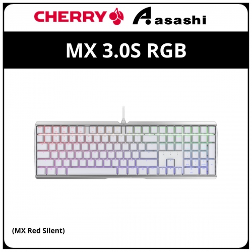 CHERRY MX 3.0S RGB Mechanical Gaming Keyboard - White (MX Red Silent)