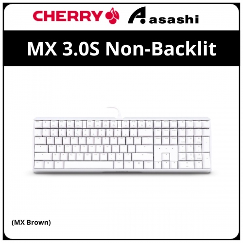 CHERRY MX 3.0S Non-Backlit Mechanical Gaming Keyboard - White (MX Brown)