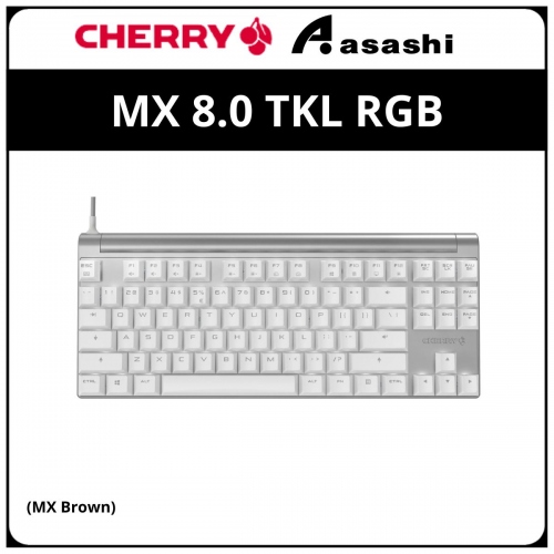 CHERRY MX 8.0 TKL RGB Mechanical Gaming Keyboard - White (MX Brown)
