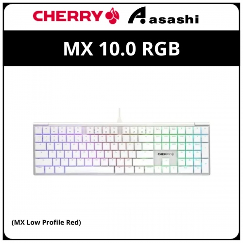 CHERRY MX 10.0 RGB Mechanical Gaming Keyboard - White (MX Low Profile Red)