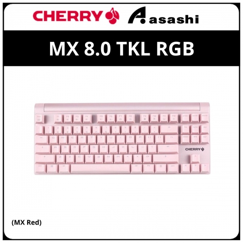 CHERRY MX 8.0 TKL RGB Mechanical Gaming Keyboard - Pink (MX Red)