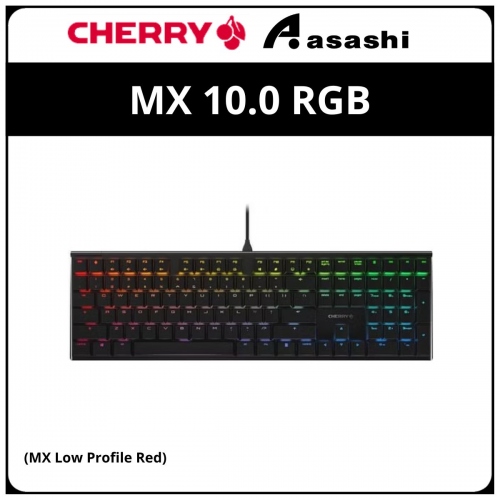CHERRY MX 10.0 RGB Mechanical Gaming Keyboard - Black (MX Low Profile Red)