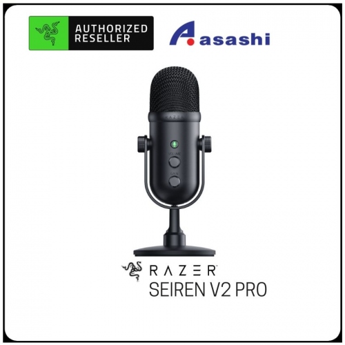 Razer Seiren V2 Pro - Professional USB Mic (Dynamic Microphone, Cardioid Pick-Up Pattern, Analog CLEARANCE - Gain Limiter, High Pass Filter) RZ19-04040100-R3M1