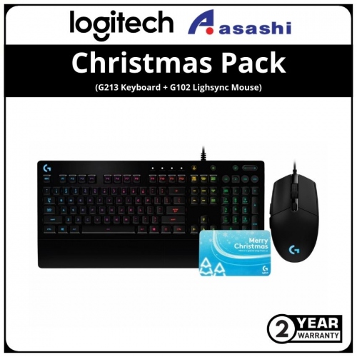 Logitech Christmas Pack (G213 Keyboard + G102 Lighsync Mouse) Steam Code Random RM10/20/50